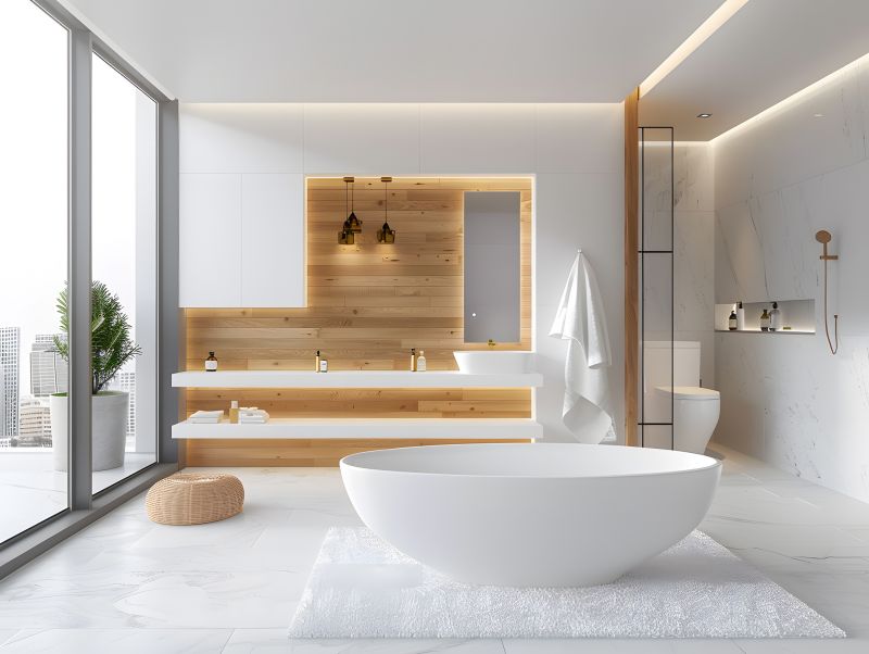Stylish Bathroom with Bathtub